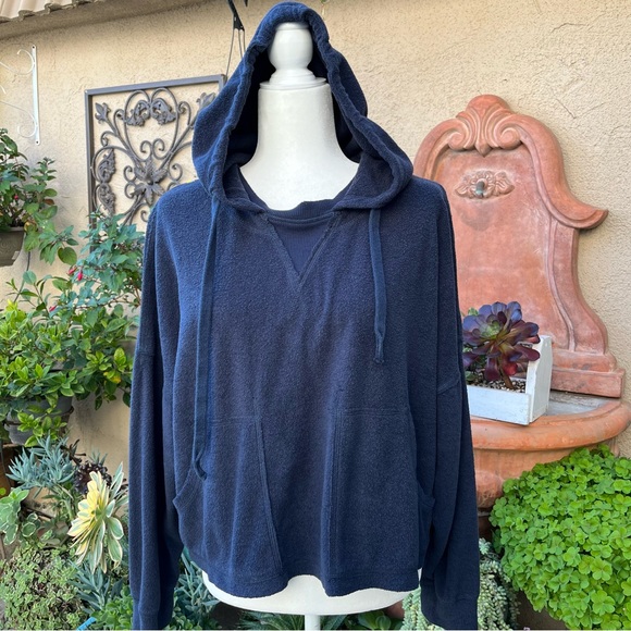 Free People Movement Navy Blue Hoodie Size S - Picture 3 of 15
